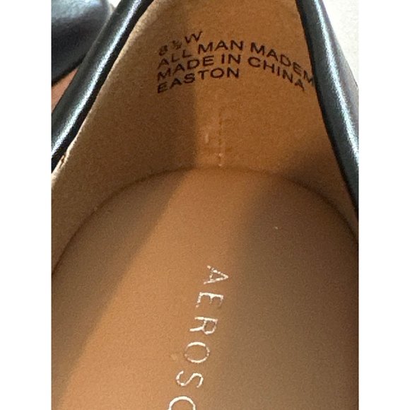 Aerosoles Easton NEW Leather Black Loafer Almond Toe Slip On Size 8.5 - Picture 7 of 7